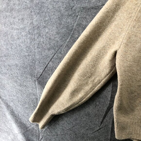 Uniqlo Souffle Yarn Cardigan Womens S Beige Sweater V-Neck Button Front - Picture 5 of 11